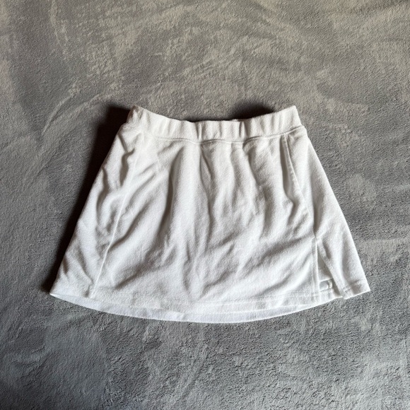 White Terrycloth Mini Skort - Picture 1 of 5